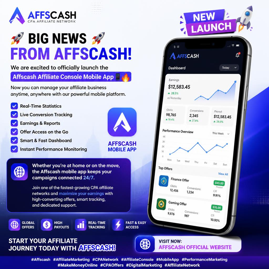 🚀 Introducing the AffsCash Android App – Manage Your Account Anytime, Anywhere