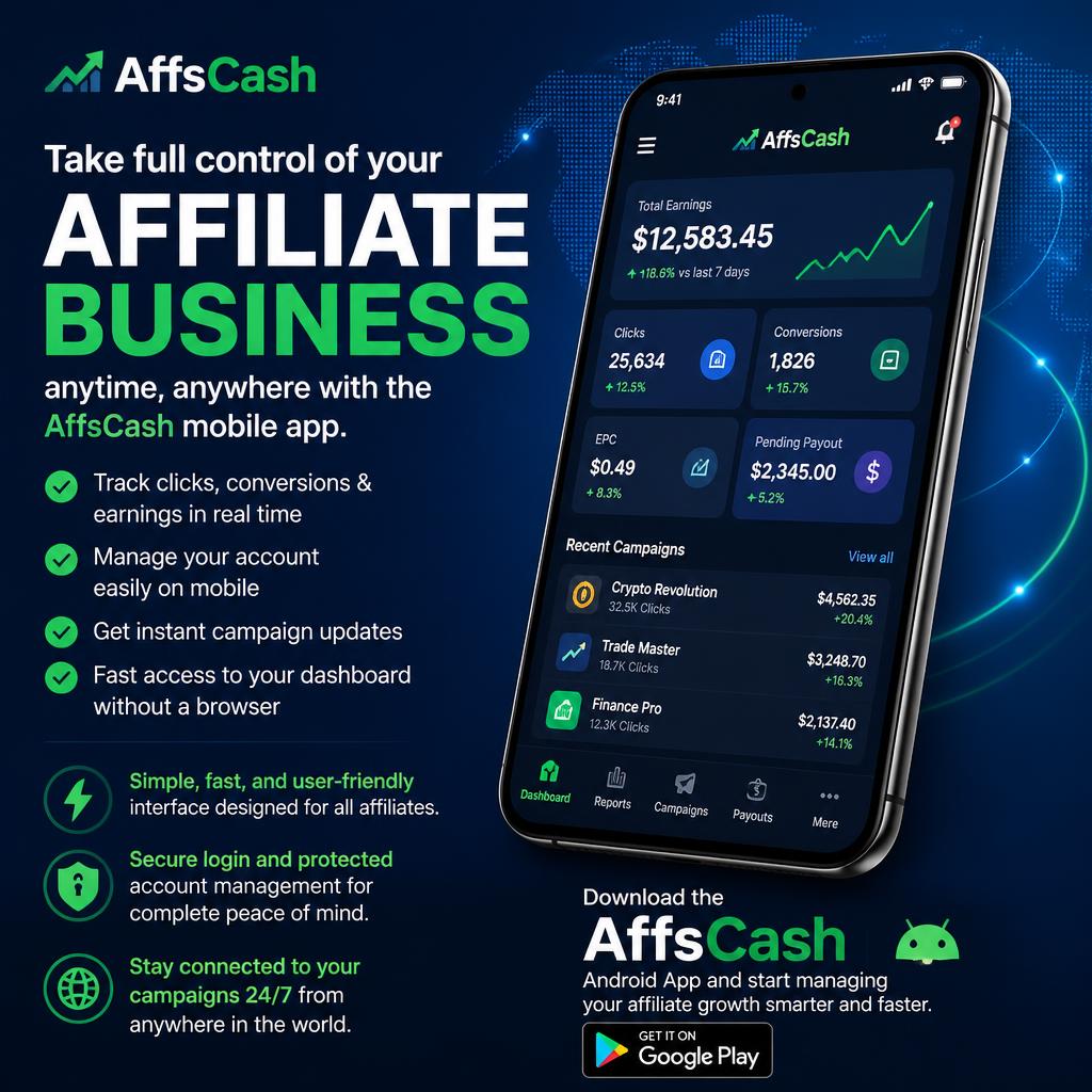 🚀 Introducing the AffsCash Android App – Manage Your Account Anytime, Anywhere